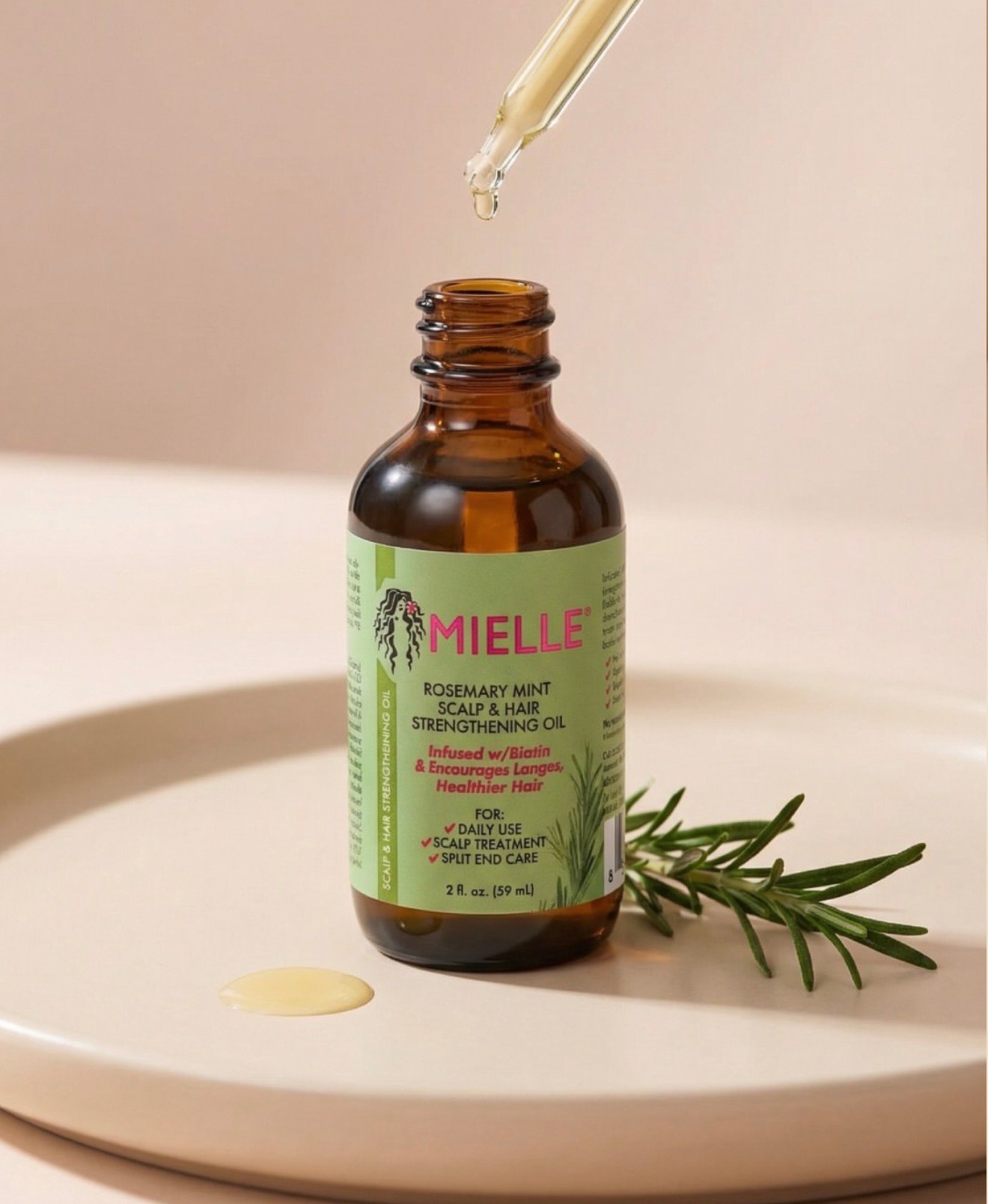 زيت مييل روزماري والنعناع لتقوية فروة الرأس والشعر – 59 مل Mielle Rosemary Mint Scalp & Hair Strengthening Oil 59ml - الصورة 3