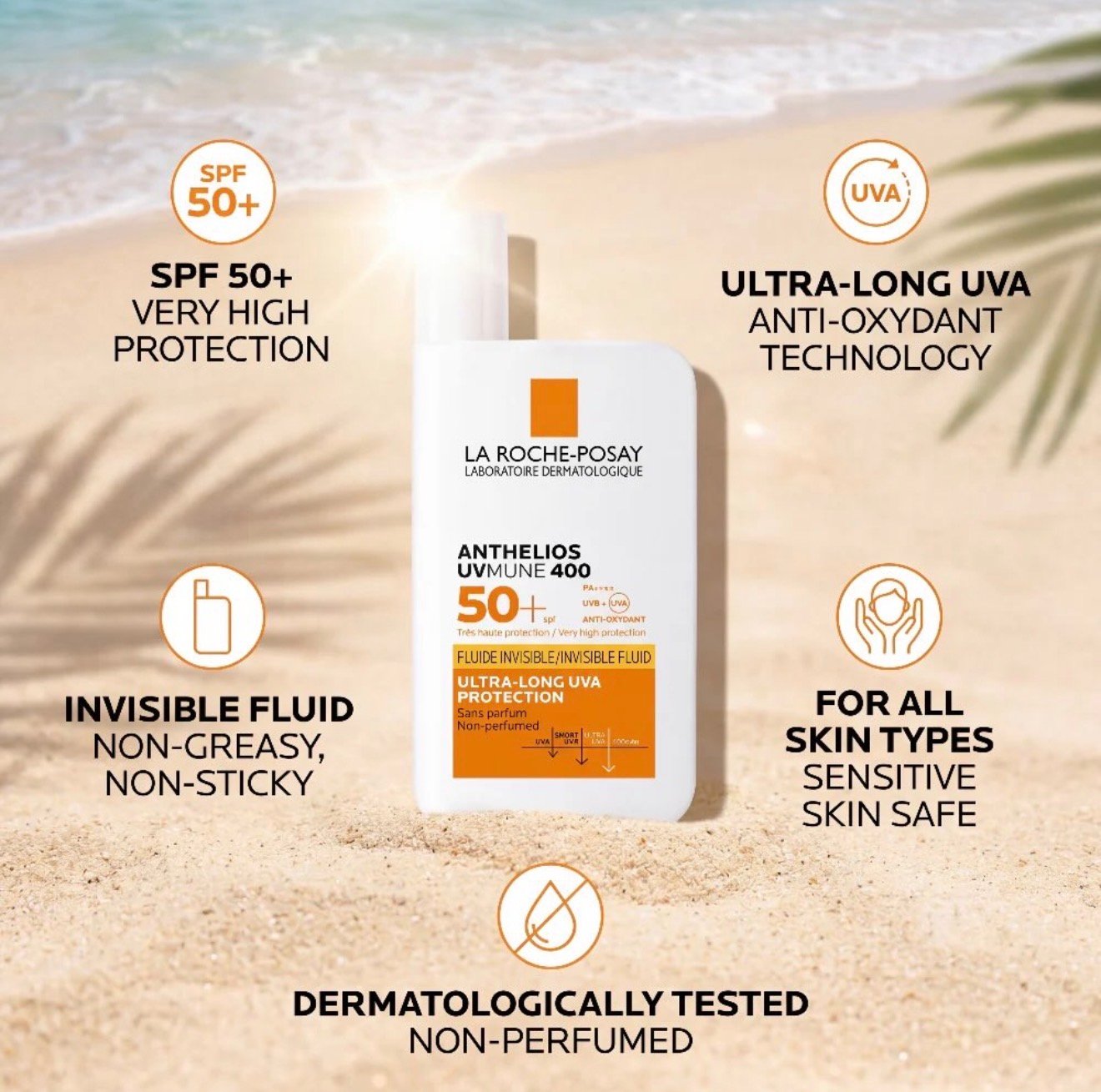 واقي الشمس لاروش بوزيه Anthelios UVMune 400 Invisible Fluid SPF50+ - الصورة 6
