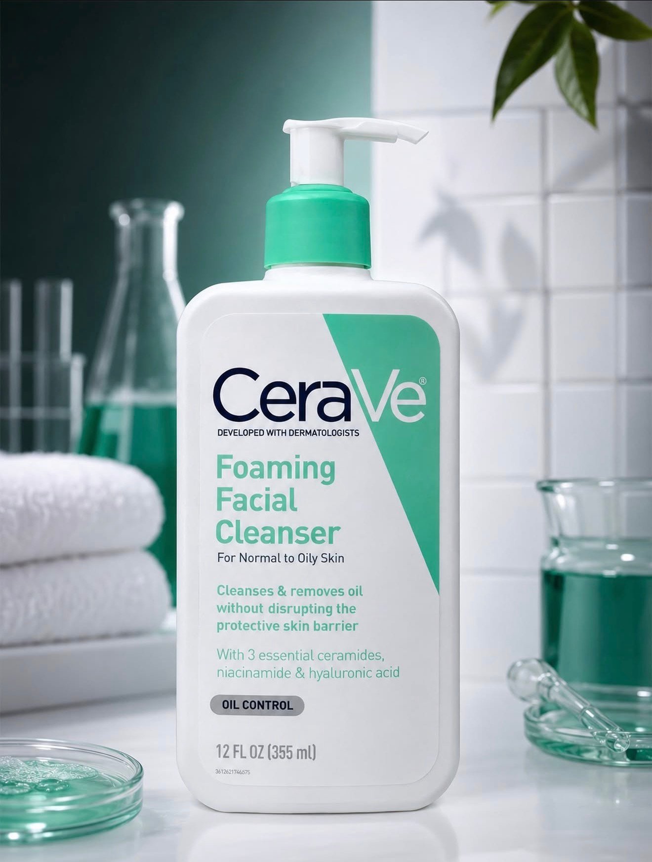 غسول CeraVe Foaming Facial Cleanser للبشرة العادية والدهنية 473 مل - الصورة 8