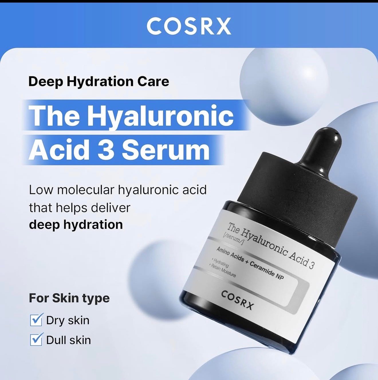 سيروم COSRX The Hyaluronic Acid 3 لترطيب البشرة 20 مل - الصورة 3