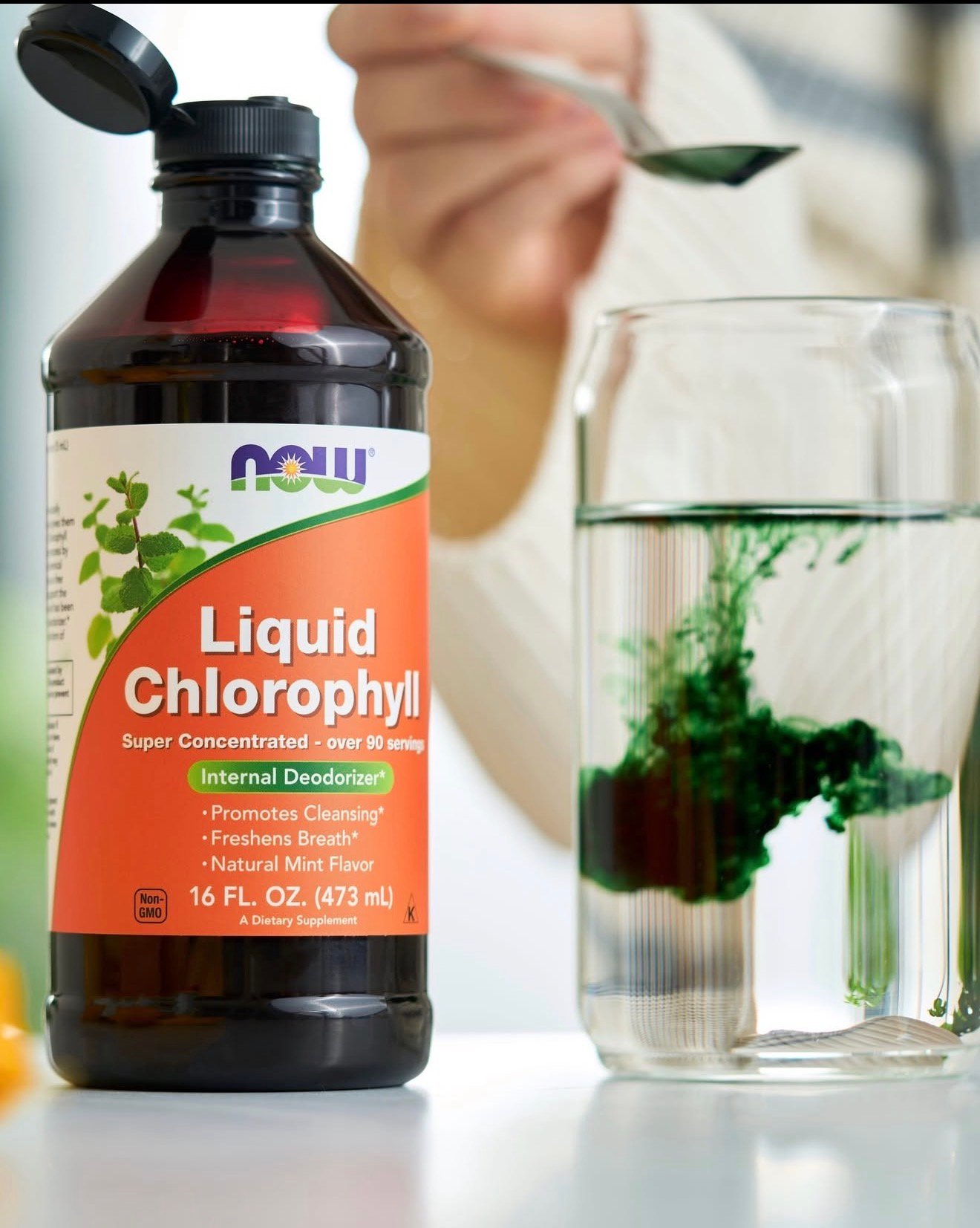 NOW Liquid Chlorophyll 100 mg 473ml - الصورة 3