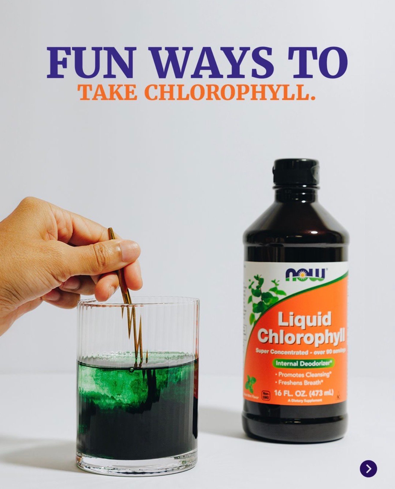 NOW Liquid Chlorophyll 100 mg 473ml - الصورة 4